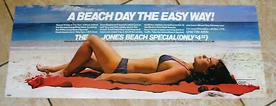 Orig 1979 Nyc A Beach Day - Jones Beach Special - Mta - Subway Bus Overhead Sign • $34.99