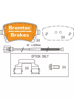 Bremtec Euroline High-Grade Brake Pad (BT10094ELH) • $85.50
