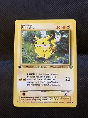 Pokemon Card Pikachu Jungle 1st Edition Set Common 60/64 Near Mint - Gem NM • $12