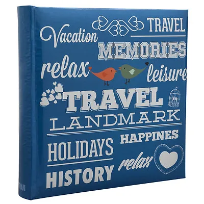 Large Blue Slip In Memo Travel Memories 6'x4' 200 Photo Album Ideal Gift CL-6807 • £9.99