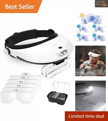 Professional-Grade Headband Magnifier With Interchangeable Lenses And Detacha... • $41.58