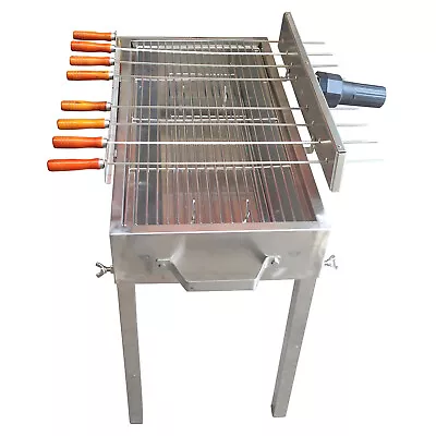 New Cyprus Grill Stainless Steel Rotisserie Skewer Charcoal BBQ With Grill And 2 • $229