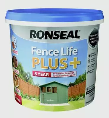 Ronseal Fence Life Plus Garden Shed & Fence Paint 5L- UV Protection All Colours • £15.89