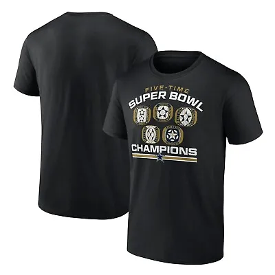 Dallas Cowboys Black 5 Time Super Bowl Rings Champions Rings Tee Shirt • $29.99