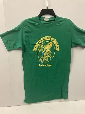 Vtg Green Amazon Camp IquitosPeru Single Stitch XL Parrot Bird T-shirt US Bride • $15.30