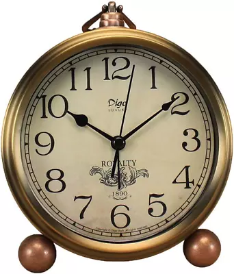 Saytay Classic Retro Clock Golden Table Table Desk Alarm Clock European Style • £25.49