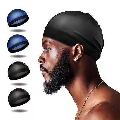 4 Pcs Silk Wave Cap Compression Over Silky Durag Stocking Wave Caps For Men • $19.61