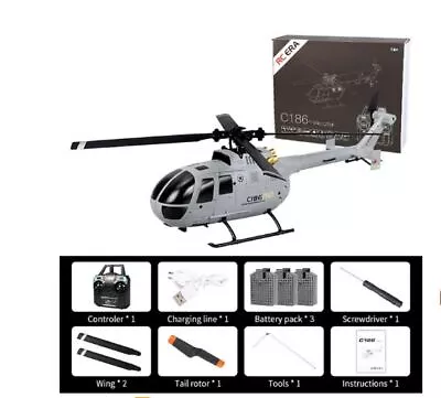 C186 RC Helicopter2.4g 4ch 6-achsen Gyro Optical Flow Lokalisierung Flyba • $126.03