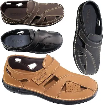 Mens Leather Sandal Slippers Caual Summer Shoes • £24.99