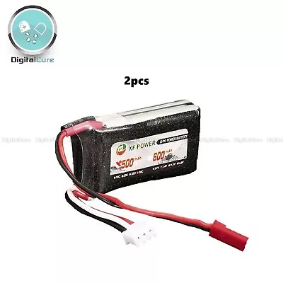 RC Battery 2pcs XF Power 500mAh 7.4V 2S 30C JST Lipo For Car Truck Boat Drone • £17.75