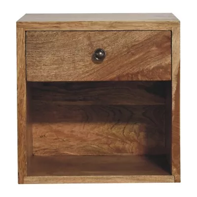 Wall Mounted Bedside Table Mango Light Mango Wood Floating Cabinet Fogel • £98.99