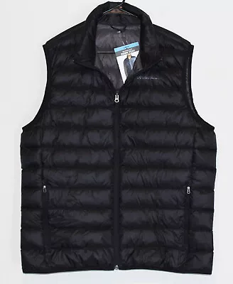 Eddie Bauer Packable Microlight Down Vest Black NWT Men's Size L Full Zip • $49.99