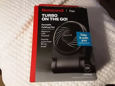 Honeywell Table Fan Turbo On The Go Fan Small Portable Folding Fan USB Desktop • £12
