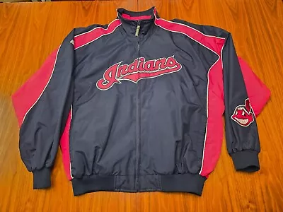 Cleveland Indians / Guardians Men's Majestic Manager Jacket - Chief Wahoo - XXL • $14.99