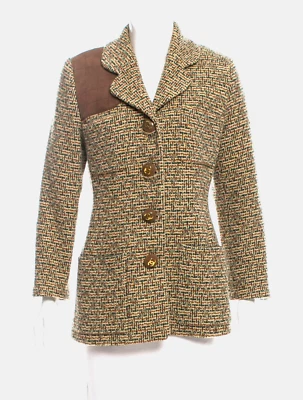 $2990 • Buy Chanel Boutique Vintage Tweed Suede Accent CC Buttons Jacket
