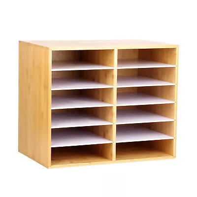 £34.88 • Buy Office Desktop Tidy Document A4 File Magazine Paper Organiser Storage Rack Wood