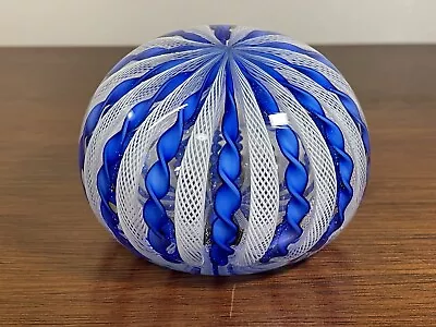 XL!!! MURANO Zanfirico Venetian Art Glass Latticino Ribbons Paperweight F. Toso? • $125