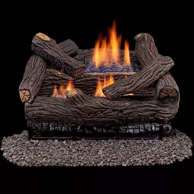 Duluth Forge 18-in 30000-BTU Dual Fuel Fireplace Logs - Two Cracked Logs • $199.99