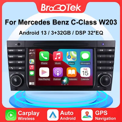 For Mercedes Benz C-Class W203 CLK W209 Car Stereo Android 13 GPS Navi Carplay • $180.07