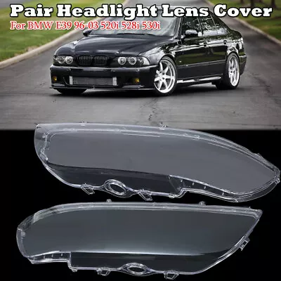 Headlight Lens Cover Shell Cap For BMW 5 Series E39 Facelift 1996-2003 520i 528i • $57.59