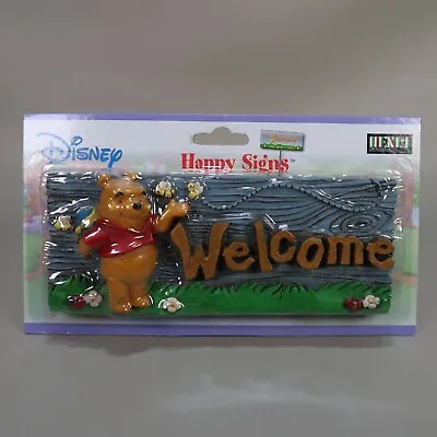 £14.55 • Buy Disney Pooh Henri Studio Welcome Garden Stake Wall Heavy Durable Resin Plaque