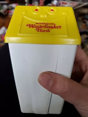 Vintage 1975 McDonald's McDonaldland Coin Wastebasket Bank Happy Meal Toy • $6