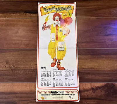 VINTAGE 1970'S MCDONALDS Ronald McDonald German Calendar W/ Coupon Advertising • $74.50