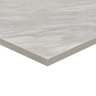 HiB Countertop  Square Corner Carrera Marble Bathroom Worktop For Vessel Basins • £82.99