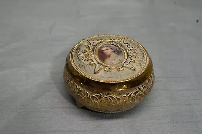 Collectible Keepsake Gold Plated Trinket Box With Victorian Lady • $20