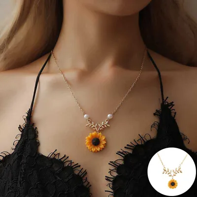 Unisex You Are My Sunshine Sunflower Pendant Chain Necklace Jewelry Gifts • $5.87