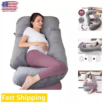 Ergonomic U-Shape Pregnancy Pillow With Removable Cover - Dark Grey • $58.89