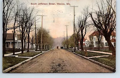 Postcard Missouri Mexico South Jefferson Street Posted 1909 Horse Drawn • $15