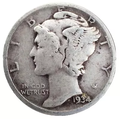 1934-D Mercury Silver Dime Good “Best Value On EBay” Free Shipping W/ Tracking • $5.99