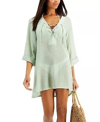 $58 J Valdi Womens Lace-Up Big Shirt Swim Cover-Up Size Small NWOT • $24.30