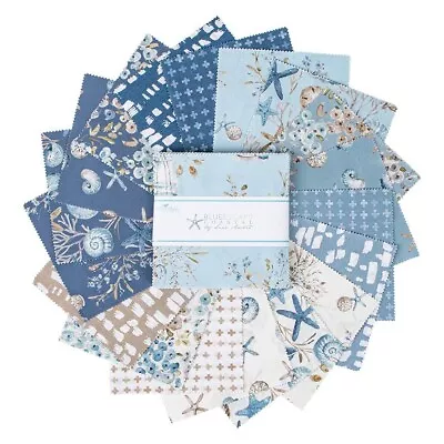 Charm Pack 5  Stacker 42pc Riley Blake  Bluescape Coastal  By Lisa Audit • $14.99