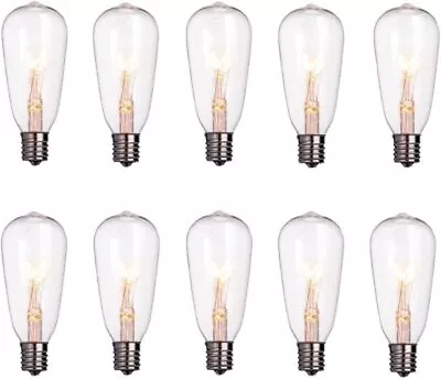 10pack Edison Light Bulbs St40 Clear Replacement Bulbs7 Watts 120 Volts E17 Scre • $17.99