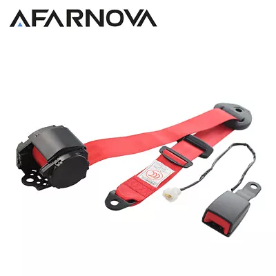 1X Red 3 Point Harness Replace Belt Seat Belt Lap Strap Car Universal Adjustable • $51.32