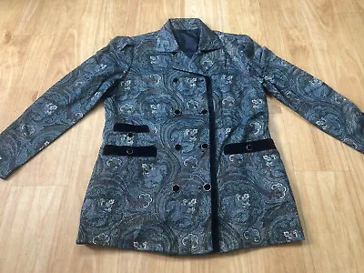 Vintage Delmod Women Jacket Medium 40 Inch Chest Button Wool Collar Paisley • £14.06