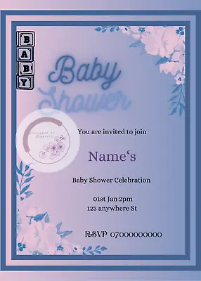 Baby Shower Invitation Digital Download Party Games • £2