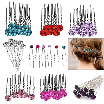 £2.59 • Buy Wedding Hair Pins Bridesmaid Crystal Diamante Grips Jewellery Bridal Clips 