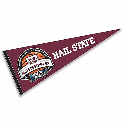 Mississippi State Bulldogs 2024 March Basketball Madness Pennant Flag Banner • $14.95