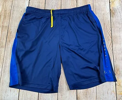 Mens Nike Dri Fit Live Strong Blue Yellow Athletic Gym Shorts Size Large  • $15