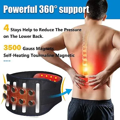 Brace Belt Back Support Lumbar Lower Waist Magnetic Pain Relief Adjust • $11.99