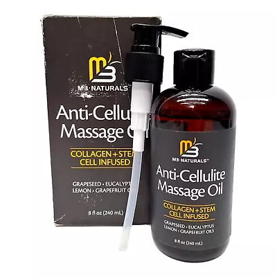 M3 Naturals Anti-Cellulite Massage Oil Collagen & Stem Cell 8 Fl Oz Box Damage • $13.94