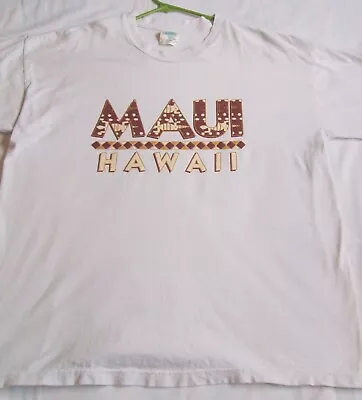 Maui Hawaii  White Shirt Adult XL Short Sleeve Cotton Lizard Graphic (READ) • $7.64