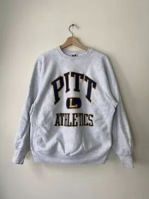 Vintage 90’s University Of Pittsburgh PITT NCAA Grey Crewneck Sweatshirt - Large • $36