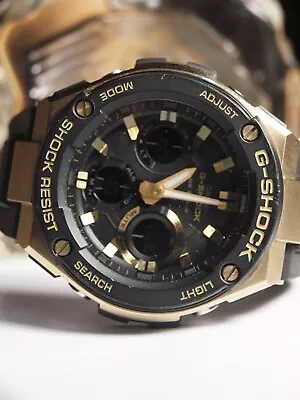 Casio G-shock G-steel Solar Watch Gsts100g - Digital & Analog / Black & Gold • $258.25
