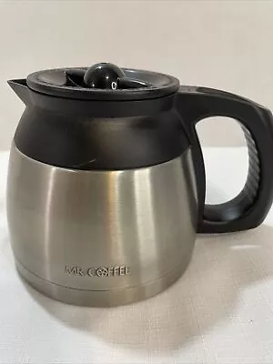 Mr Coffee Carafe Stainless Steel Thermal 42 Oz. Pot Replacement Black Lid Handle • $21.50