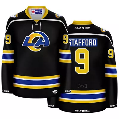 Los Angeles Rams Black Matthew Stafford Crossover Hockey Jersey • $134.95