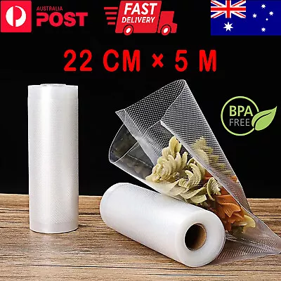 Vacuum Sealer Rolls Food Seal Bags Saver Storage Heat Commercial 22cm AU Stock • $29.99